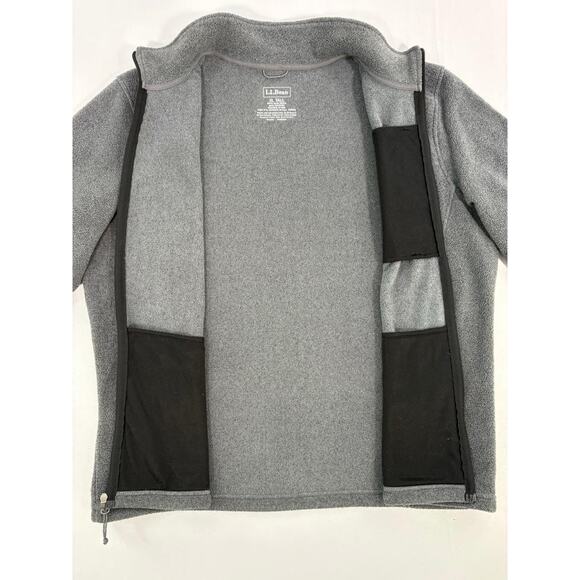Vintage Gray Black LL Bean Classic Fleece Jacket Mens XL Tall Full Zip Outdoor - Picture 8 of 13